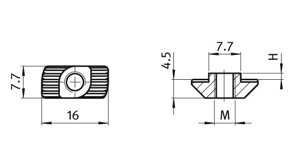 Hammermutter Nut 8, M6 / Höhe 3,0mm