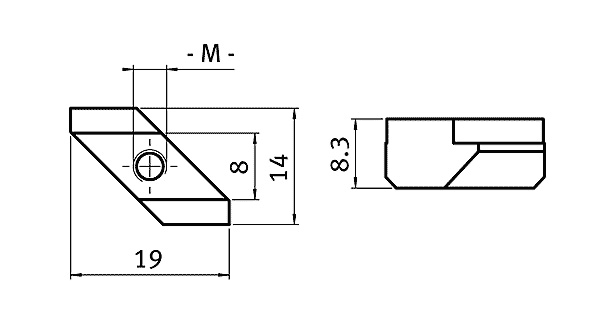 Rhombusmutter M3
